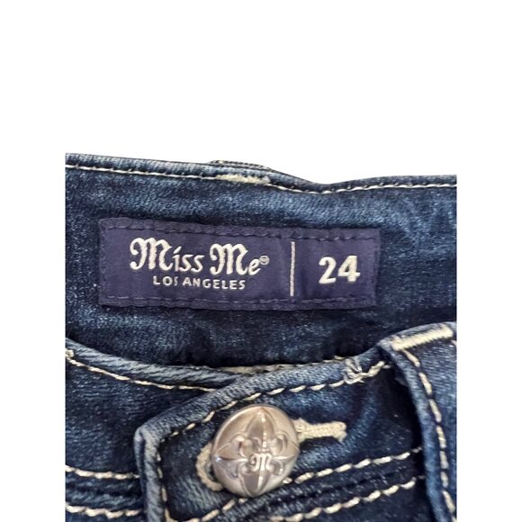 Miss Me Curvy Skinny Blue Jeans Women's Size 24 Dark Wash Denim - Picture 6 of 8